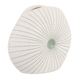 Lochford Green/White Round Dotted Shell Bud Vase