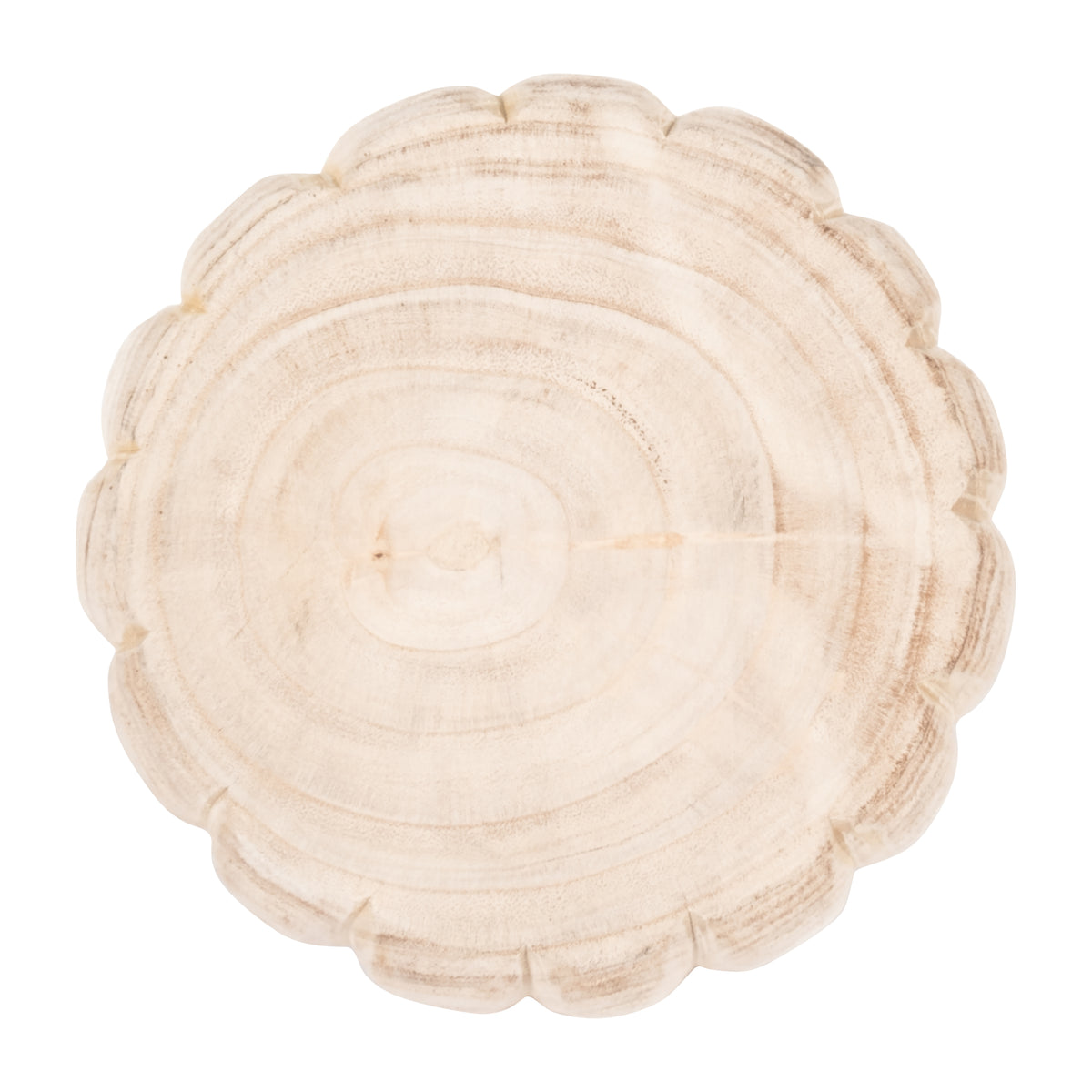 Nubieber Natural Wood Scalloped Bowl
