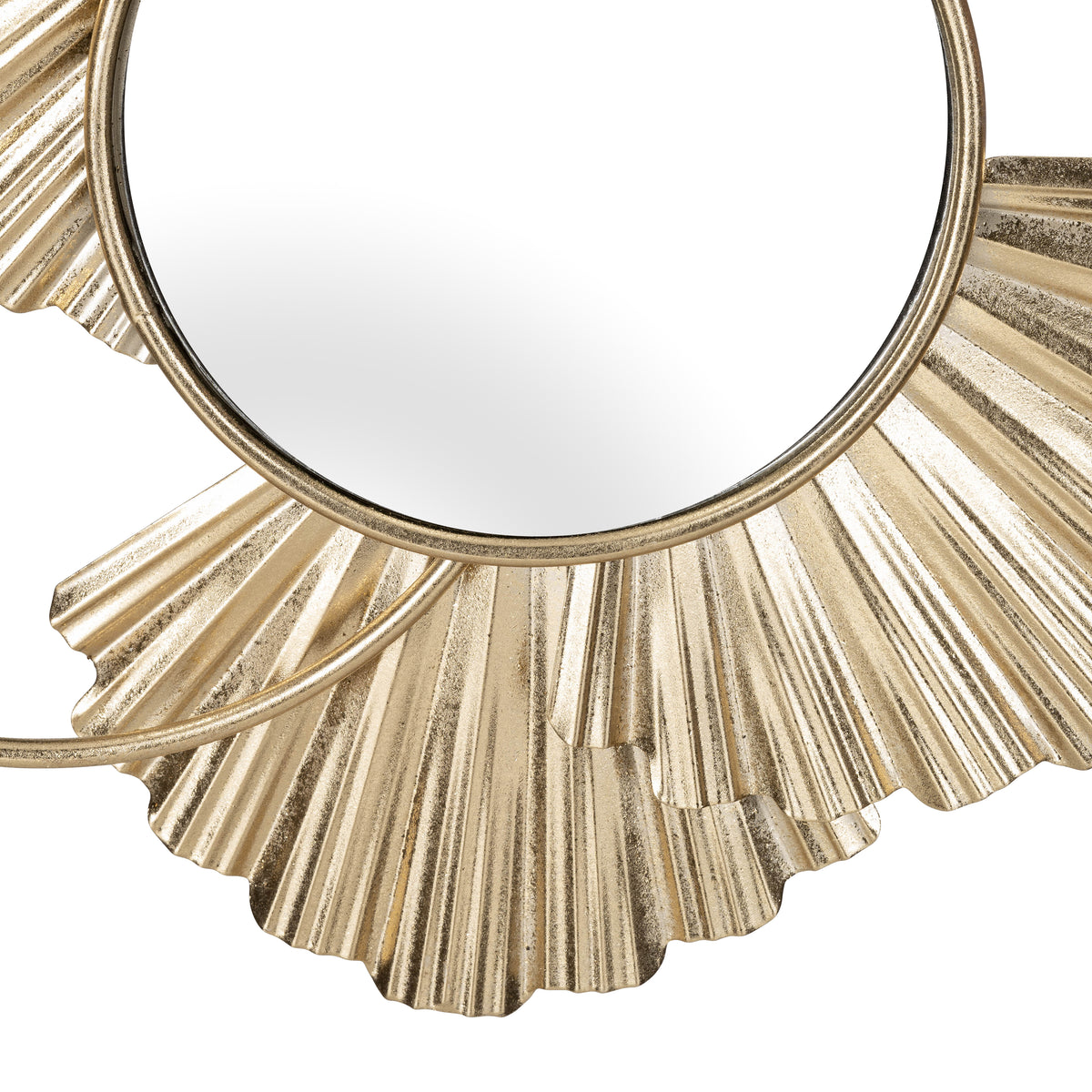 Cromir Gold Metal Fan Loops Mirrored Wall Decor