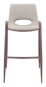 Desi Beige & Walnut Barstool (Set of 2)
