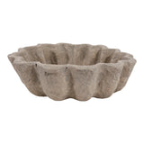 Ragtown Taupe Fluted Paper Mache Bowl