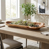 Etna Natural Teak Wood Long Bowl