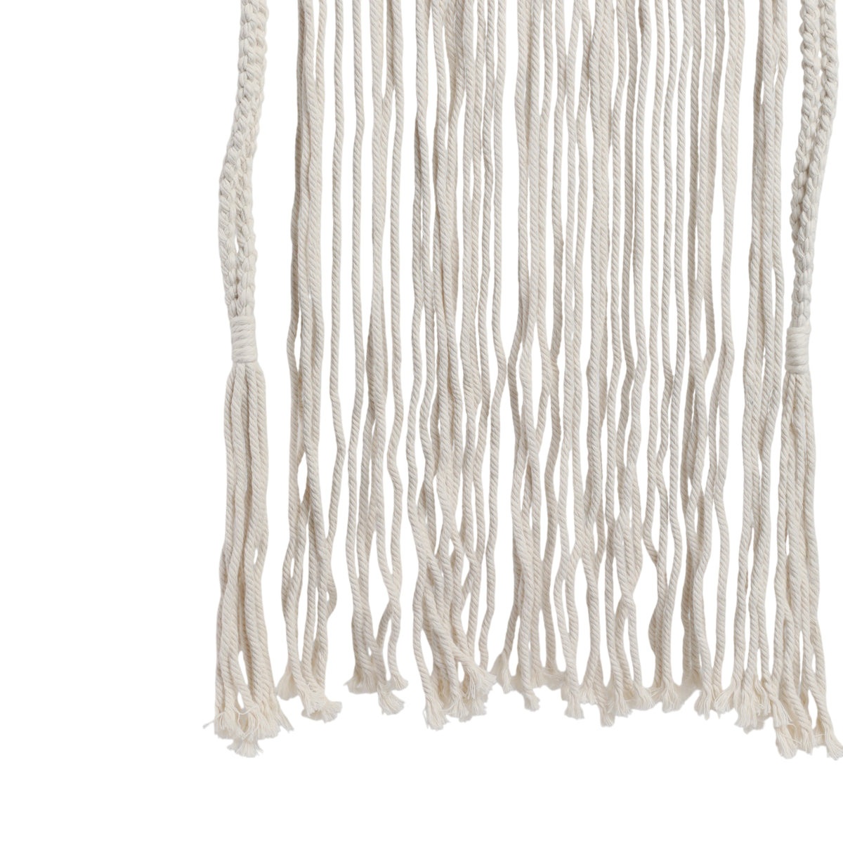 Lakin Ivory Wood Macrame Wall Shelf
