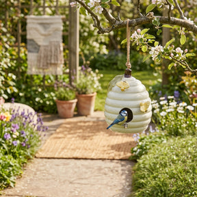 Badger Ivory/Yellow Beehive Bird Feeder