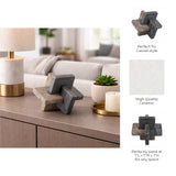 Thornton Black/Tan Marble and Dark Travertine Knot