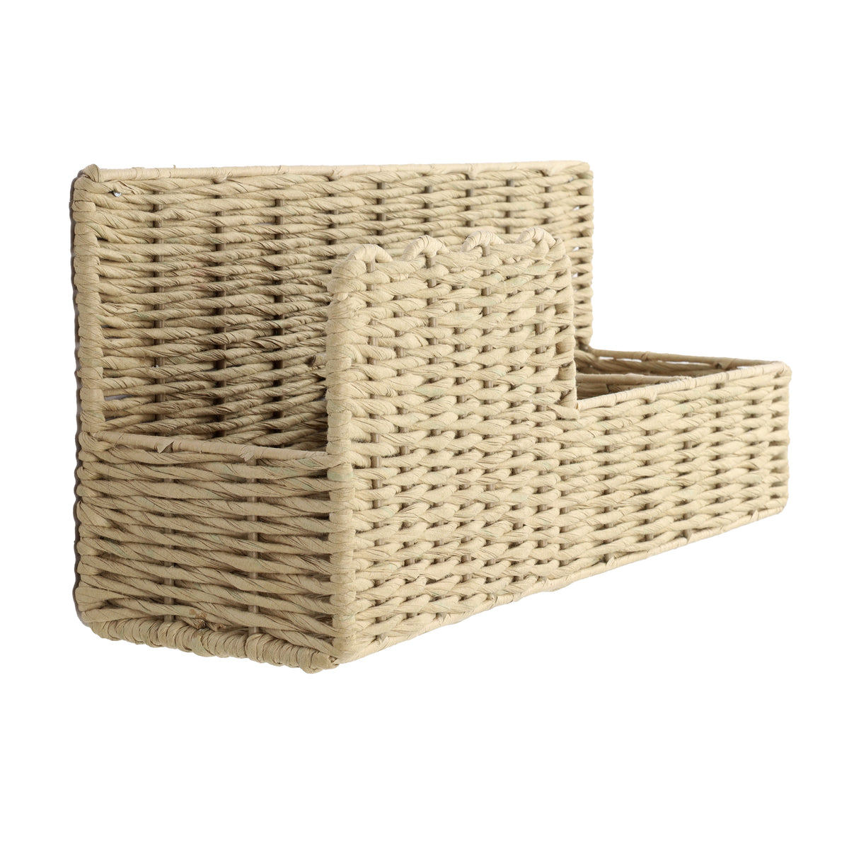 Avalon Natural Scallop Edge Raffia Workspace Organizer
