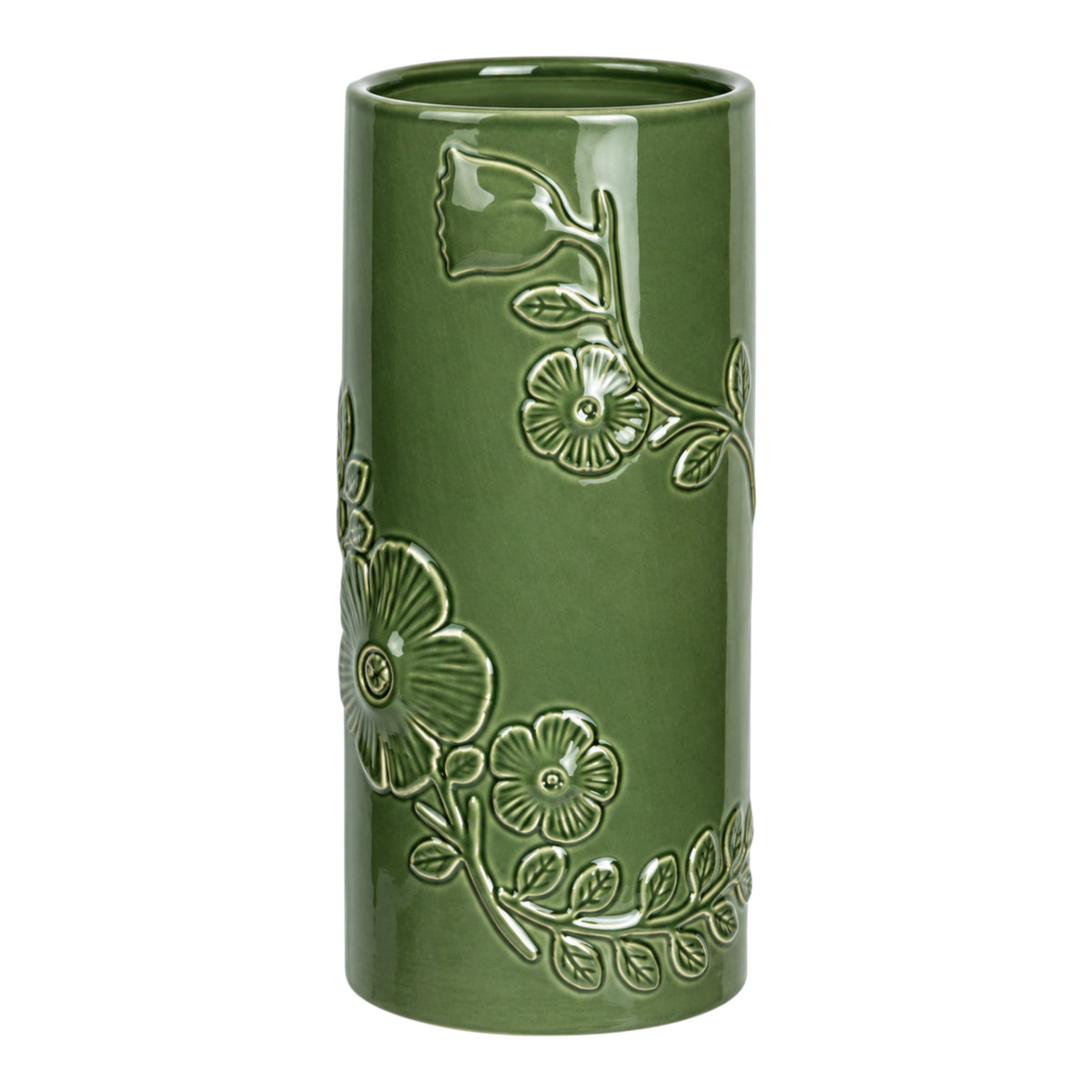 Wimp Sage Green Floral Embossed Vase