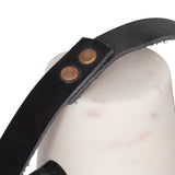 Soda Bay White/Black Marble Doorstop with Leather Handle