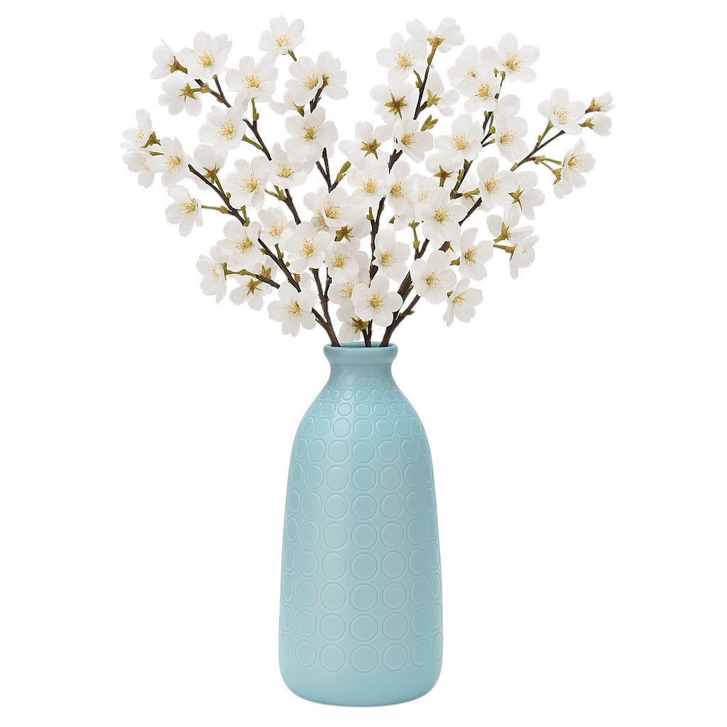 Whitlow Aqua Ceramic Circles Vase Haze