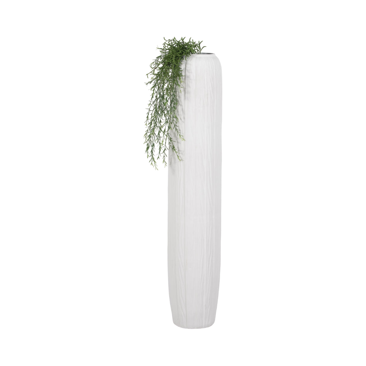 Ramal White Rough Cylinder Floor Vase