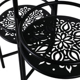 West Park Black Folding 3-Tier Mandala Plant Stand
