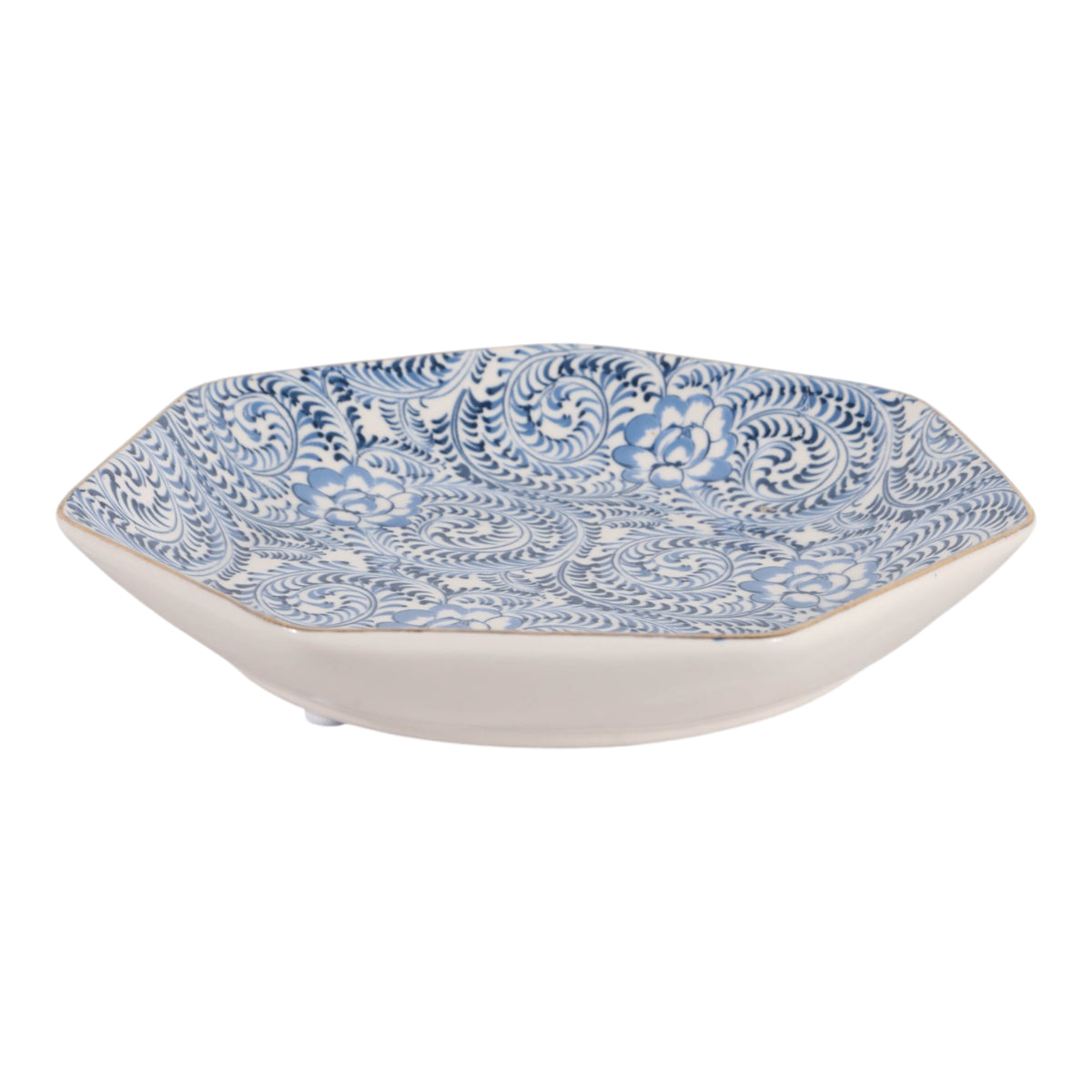 Asylum Blue/White/Gold Decorative Chinoiserie Plate