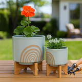 Lovelock Mint Arch Planters with Stand (Set of 2)