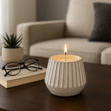 Cadiz White Sea Salt and Lemon Ridged Candle