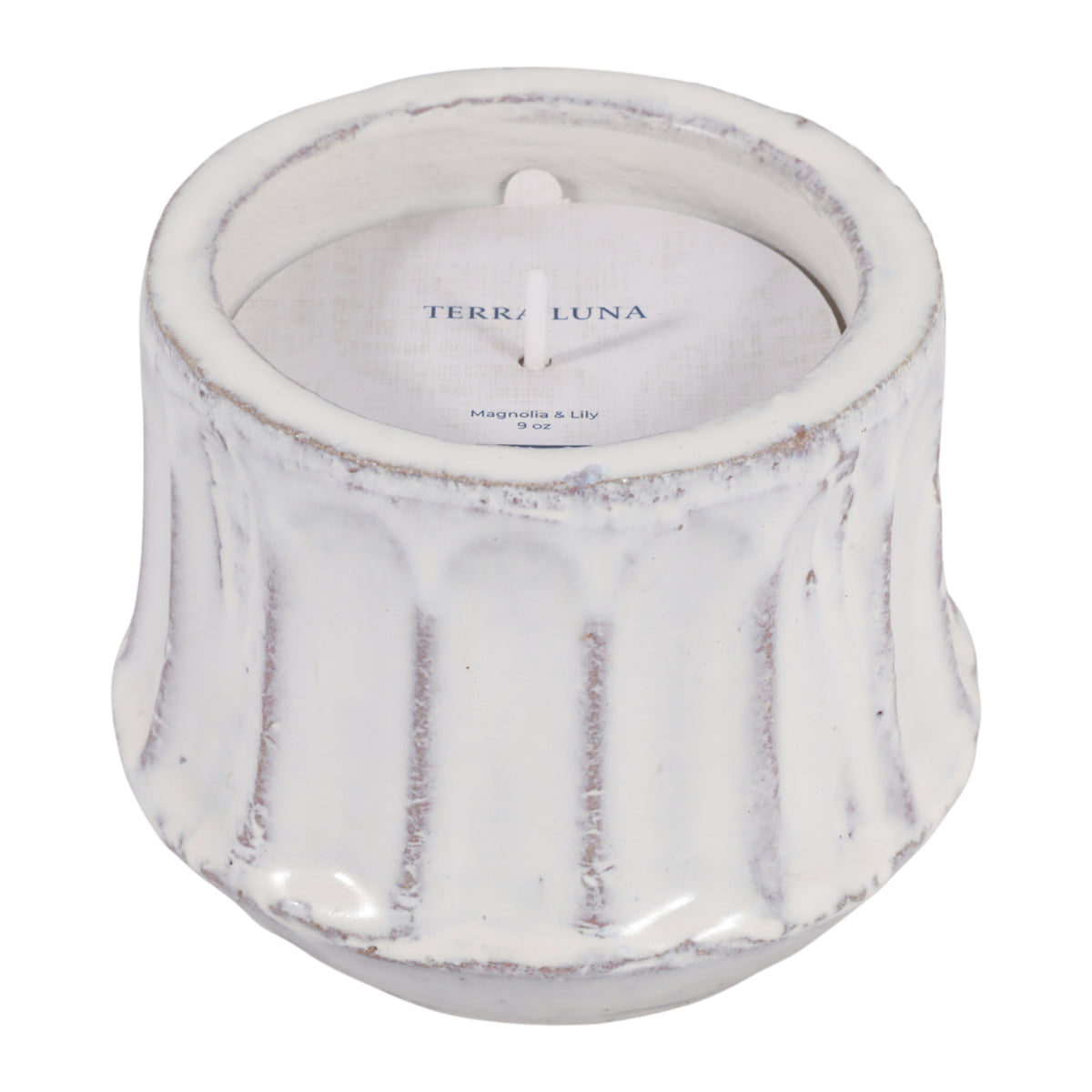 Renoville White Magnolia and Lily Fluted Candle