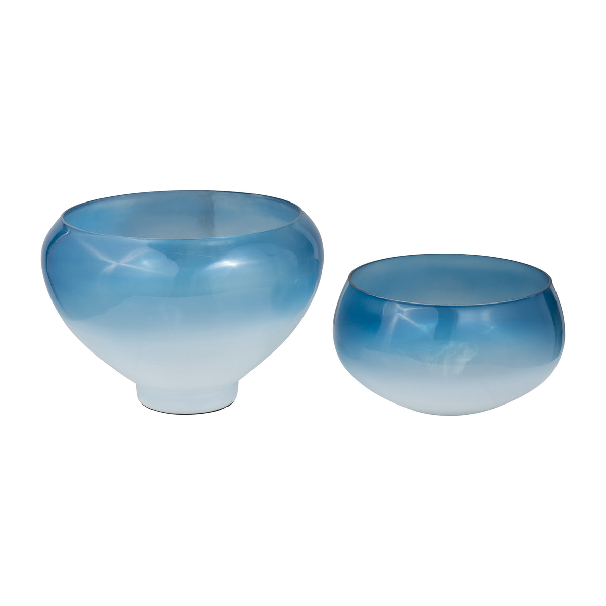 Reynolds Blue Glass Decorative Bowls (Set of 2)