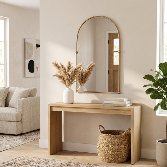 Elmco Gold Arch Mirror with 4 Knobs