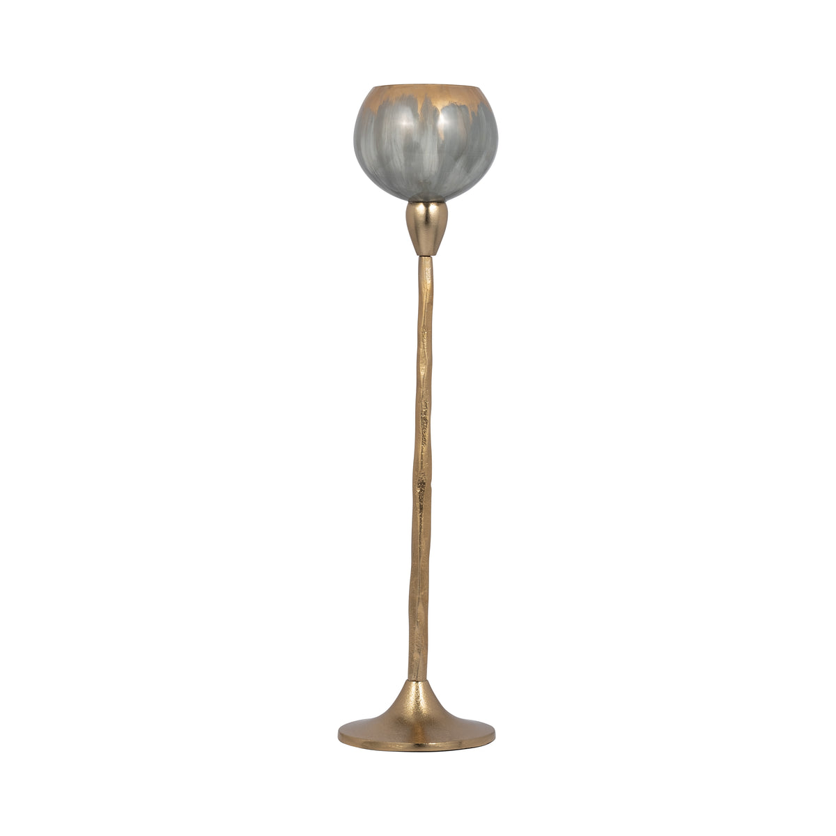 Tonyville Gray/Gold Small Glass Tealight Holder