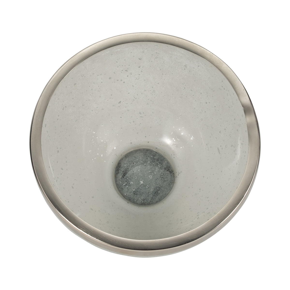 Van Nuys White Glass Bowl with Ring Decor