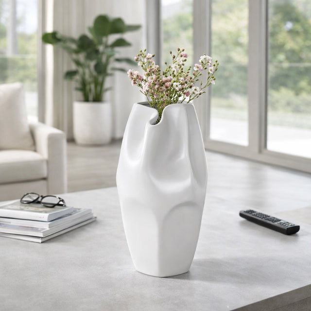 Sanitarium White Ceramic Abstract Vase