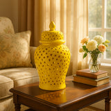 Brisbane Yellow Pierced Temple Jar
