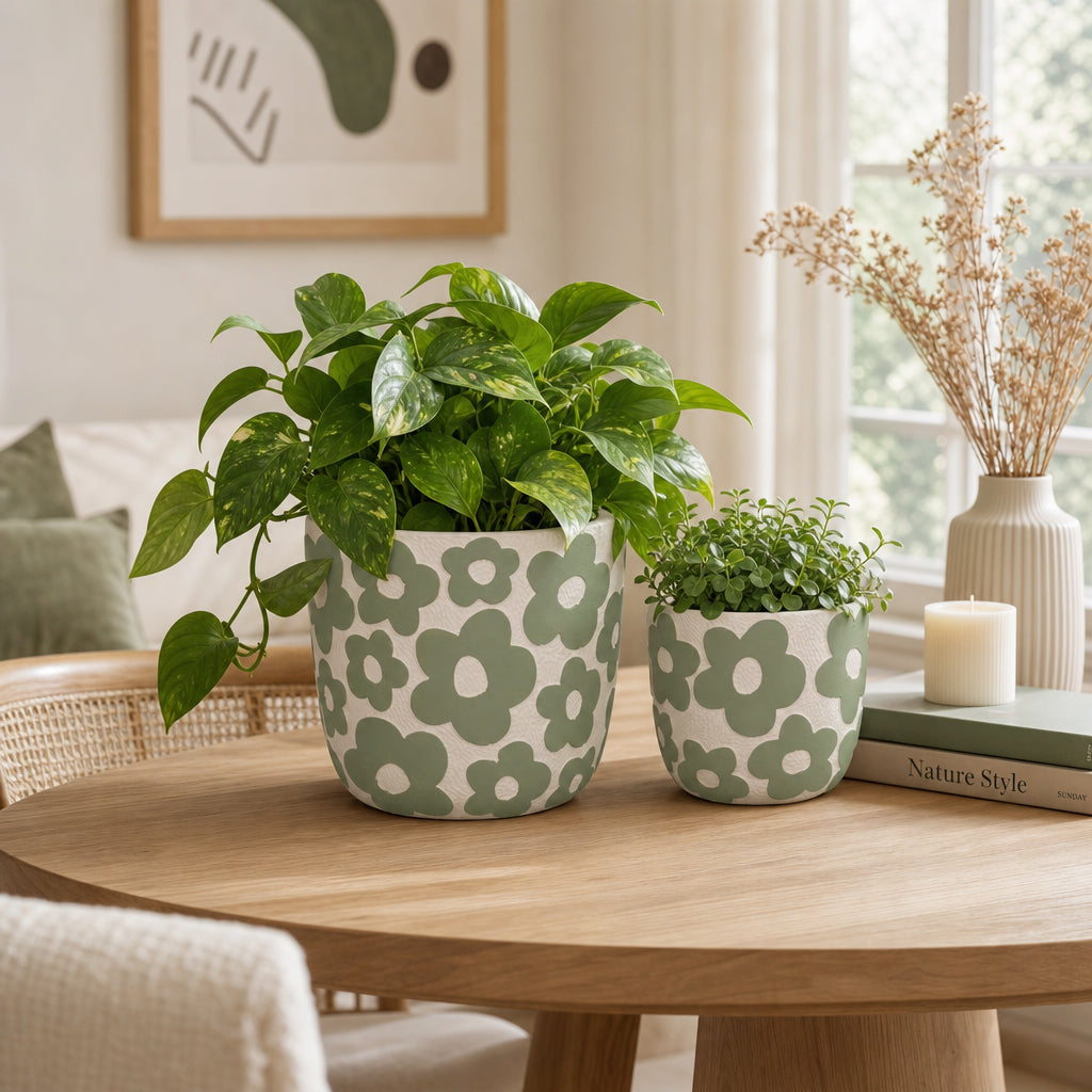 Axelgrove Green Planters (Set of 2)