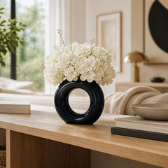 Calville Navy Ceramic Donut Vase