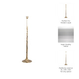 Toners Place Gold Metal Twisted Floor Taper Candle Holder