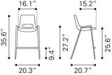 Desi Azure Gray & Walnut Counter Stool (Set of 2)