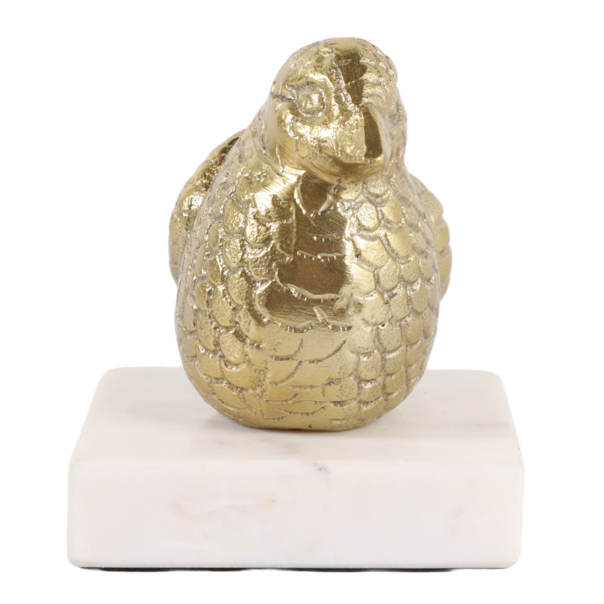 Millerham Gold/White Small Bird on Marble Base Decor