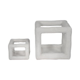 Minneola White Textured Open Square Object