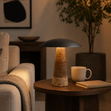Lanfair Brown Rechargeable Table Lamp with Marble Base