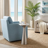 Redcrest White/Silver Tapered Mtal Base and Marble Drnk Table
