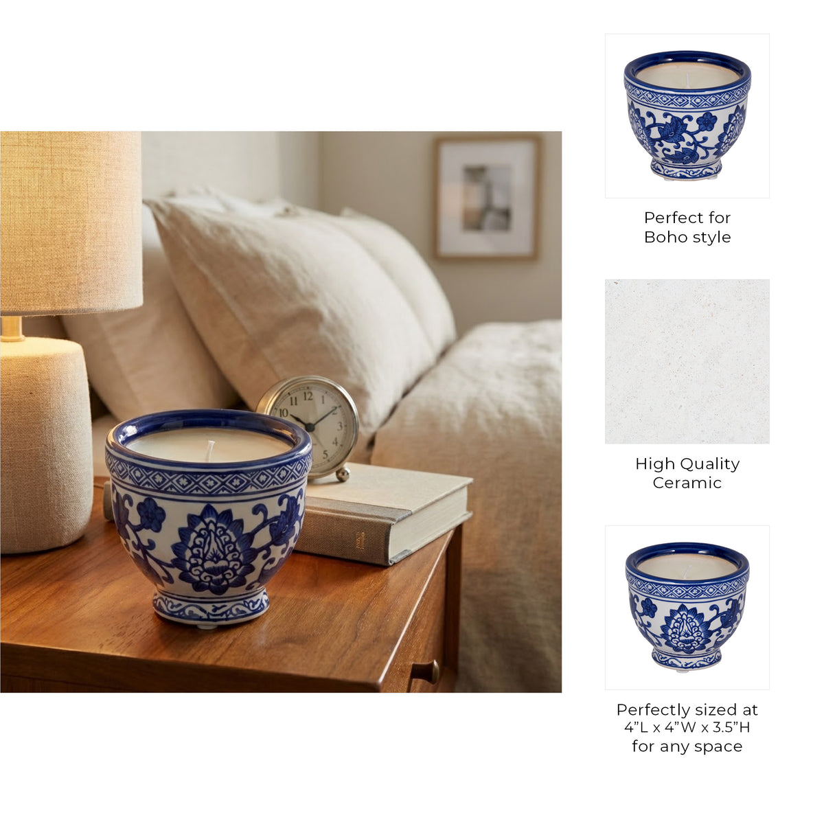 Quinnridge Blue/White Candle