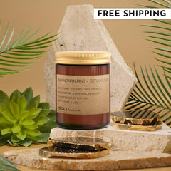 7.2oz Mandarin Rind + Geranium Natural Coconut Apricot Wax Candle - Ornate Home