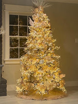 7.5' Flocked Grand Northern Rocky Fir Artificial Christmas Tree with 6672 Warm Cluster (Multifunction) LED Lights and 1071 Bendable Branches
