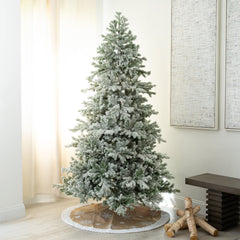 7.5’ Pre-Lit Artificial California Flocked Spruce Christmas Tree with 1000 Color Changing LED Lights - Ornate Home