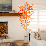 7' Autumn Paper Birch Artificial Fall Tree