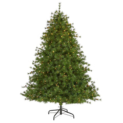 7’ Colorado Mountain Pine Artificial Christmas Tree with 450 Clear Lights, 1453 Bendable Branches and Pine Cones - Ornate Home