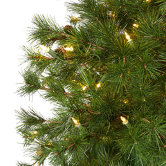 7’ Colorado Mountain Pine Artificial Christmas Tree with 450 Clear Lights, 1453 Bendable Branches and Pine Cones - Ornate Home