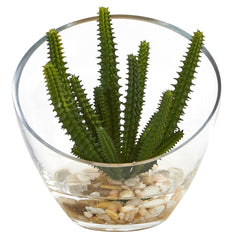 7” Mixed Succulent Artificial Plant in Glass Vase (Set of 3) - Ornate Home