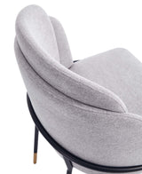 7-Piece Hathaway 59.05 Round Dining Set in Black with 6 Flor Dining Chairs in Grey - Ornate Home