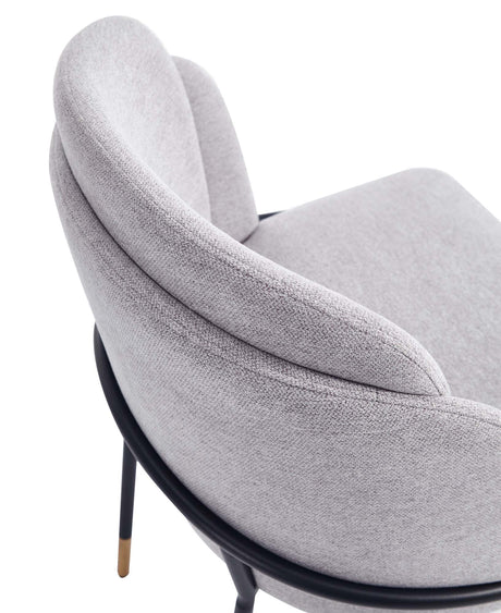 7-Piece Hathaway 59.05 Round Dining Set in Black with 6 Flor Dining Chairs in Grey - Ornate Home