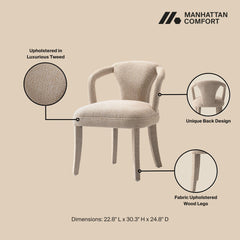 7-Piece Hathaway 59.05 Round Dining Set in Black with 6 Flor Dining Chairs in Grey - Ornate Home