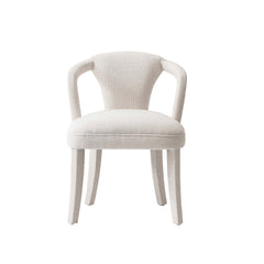 7-Piece Hathaway 59.05 Round Dining Set in Black with 6 Flor Dining Chairs in Ivory - Ornate Home