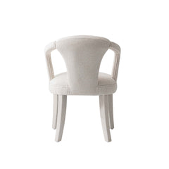 7-Piece Hathaway 59.05 Round Dining Set in Black with 6 Flor Dining Chairs in Ivory - Ornate Home