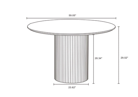 7-Piece Hathaway 59.05 Round Dining Set in Black with 6 Jardin Dining Chairs - Ornate Home