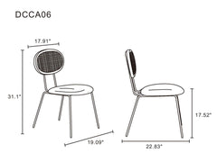7-Piece Hathaway 59.05 Round Dining Set in Black with 6 Jardin Dining Chairs - Ornate Home