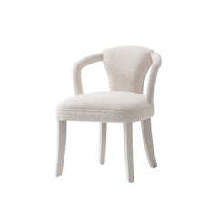 7-Piece Hathaway 59.05 Round Dining Set in Natural with 6 Flor Dining Chairs in Ivory - Ornate Home