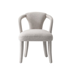 7-Piece Hathaway 59.05 Round Dining Set in Natural with 6 Flor Dining Chairs in Silver Lining - Ornate Home